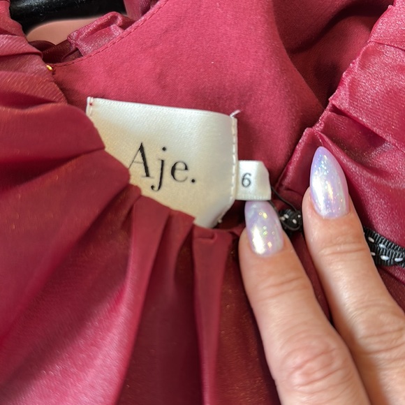 NWT Aje Greta Tie Dress (AUS 6/US 2) Burgundy - Picture 8 of 9